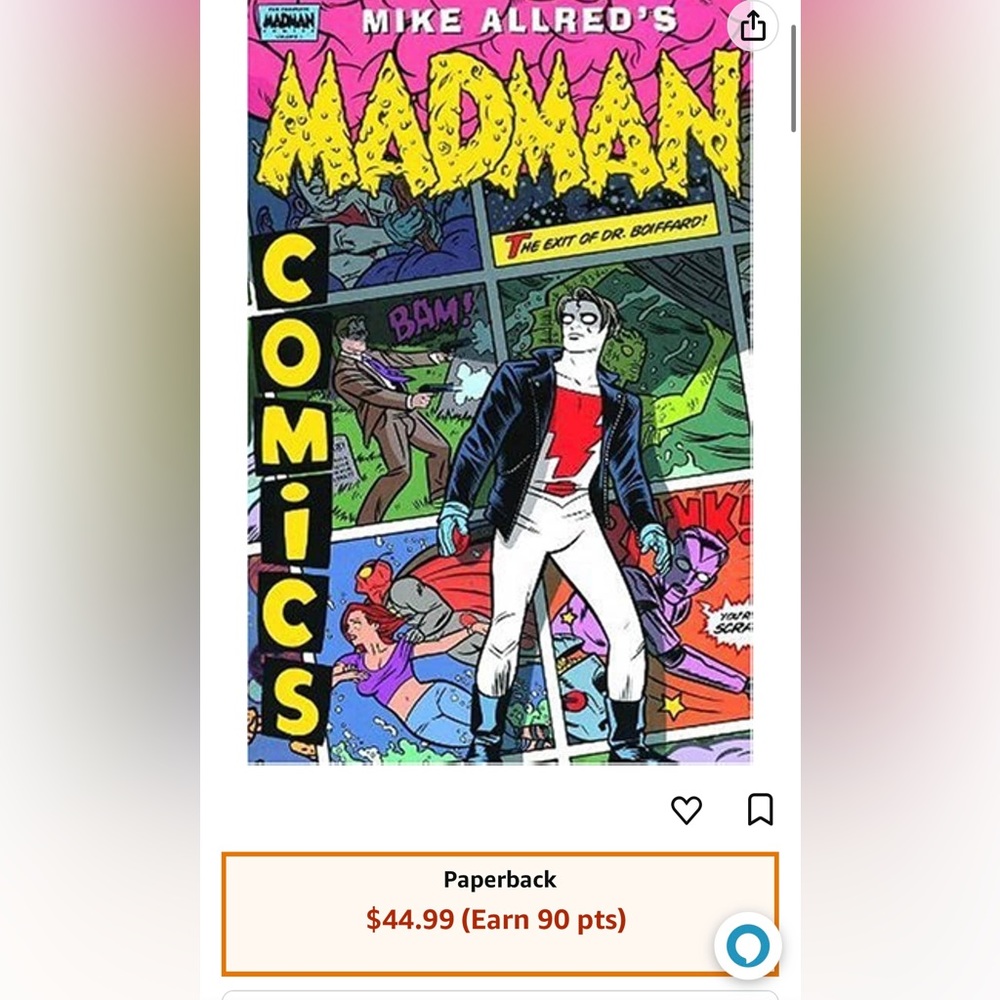Madman Mike Allred’s the exit of dr boiffard. Like new sells fur 44.99 on Amazon